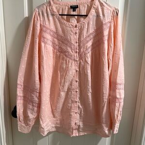 Torrid Light Pink Textured Blouse